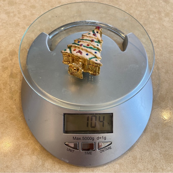 Enameled hinged miniature Christmas tree trinket box - Picture 10 of 10